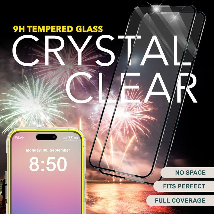 Produktbild Nalia 2x Schutzglas & 1x Schablone (2 Stück, Apple iPhone 16 Plus)