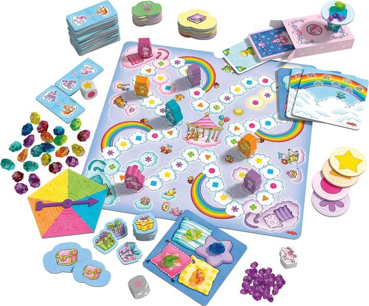 Actual product image Haba Unicorn glitter happiness game collection (English, German, Italian, French)