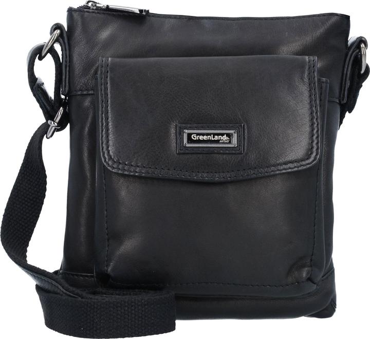 Actual product image Greenland Nature Black Nappa shoulder bag leather 21 cm