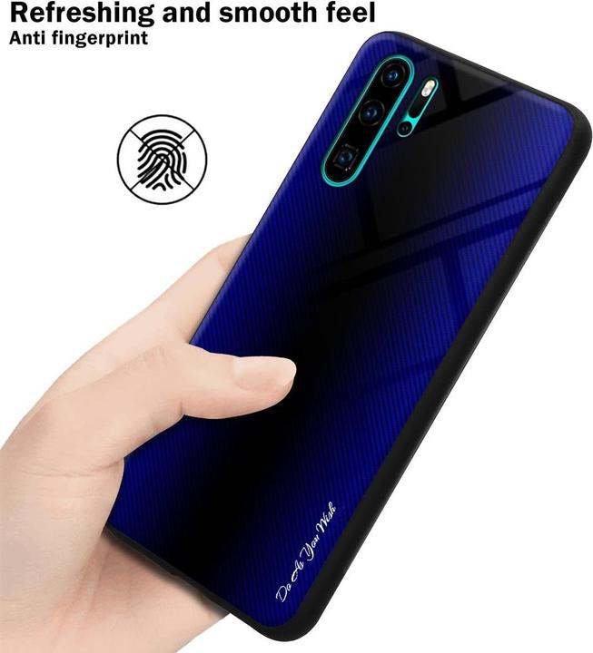 Actual product image Cadorabo TPU Striped Glass Cover (Huawei P30 Pro)