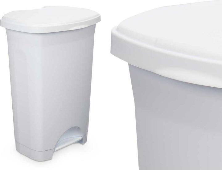Image du produit Natec Papierkorb mit Pedal Weiss Kunststoff 50 L (3 Stück) (50 l)