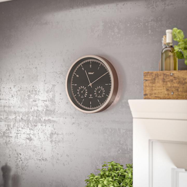 Actual product image Mebus Radio-controlled wall clock with thermo-hygrometer (25 cm)