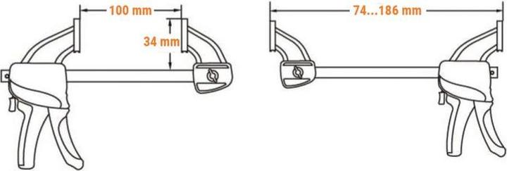 Image du produit Kendo Einhand-Schnellspannzwinge (100 mm)