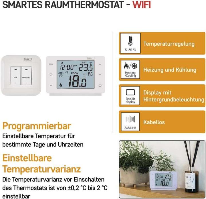 Produktbild Emos GoSmart Raumthermostat P56211 mit WiFi, programmierbar, kabellos