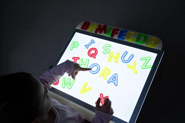 Actual product image TickiT Set of 26 colored, semi-transparent acrylic capital letters