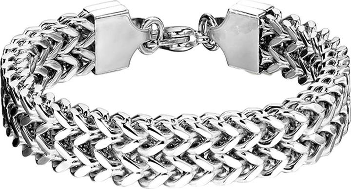 Produktbild Star Piercing Armband silber zweireihige Weizen (21.60 cm, Chirurgenstahl 316L, ohne Messing)