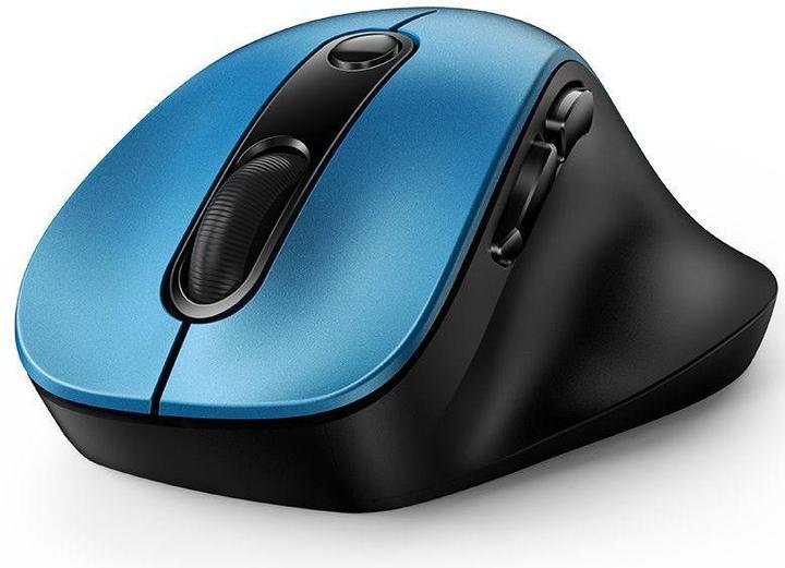 Produktbild Genius Ergo 9000S/Ergonomická/Optická/Pro praváky/2 400 DPI/Bezdrátová USB + Bluetooth/Černá-modrá (Kabellos)