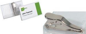 Actual product image Durable Hard foil name tags with crocodile clip