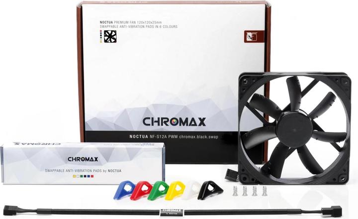 Produktbild Noctua NF-S12A PWM chromax.black.swap (120 mm, 1 x)