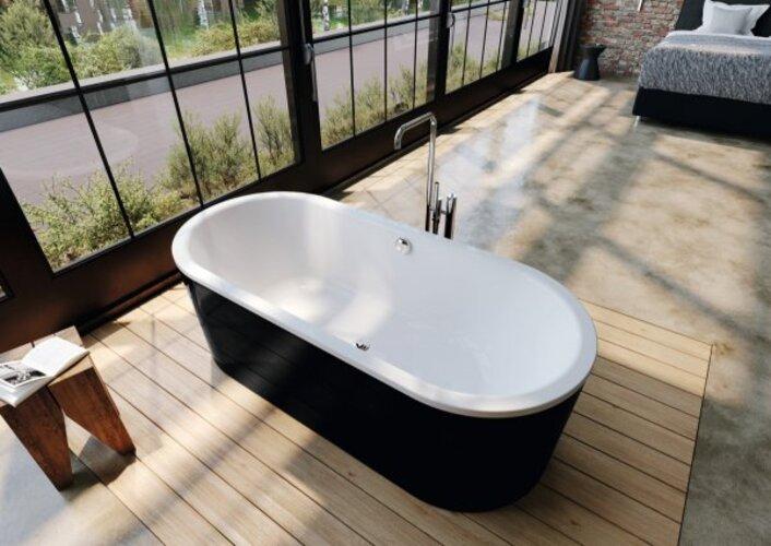 Image du produit Kaldewei Classic Duo Oval, baignoire sur pieds, 170x75x42 cm, avec tablier couleur extérieure noire (170 cm, 75 cm)