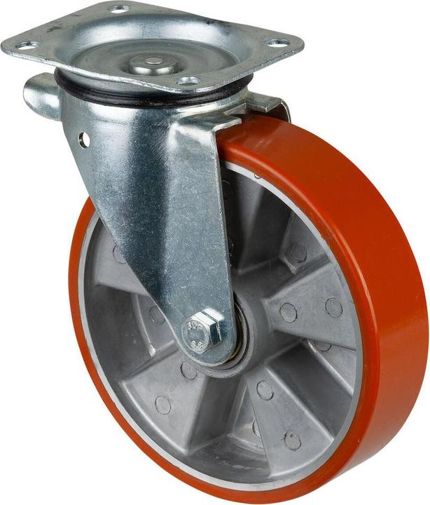 Productafbeelding Magni BS zwenkwiel voor transportmateriaal, polyurethaan 95+/-3, diam. 200 mm, draagvermogen 400 kg,