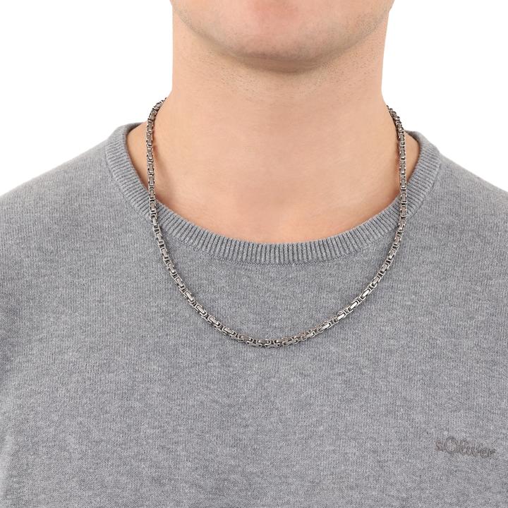 Immagine prodotto S.Oliver Halsschmuck für Herren, Edelstahl (Acciaio inossidabile, 55 cm)