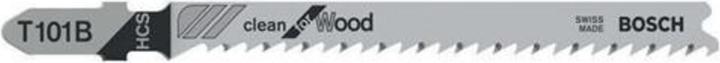 Bosch Professional Zubehör Stichsägeblatt T 101 B Clean for Wood, 25er-Pack