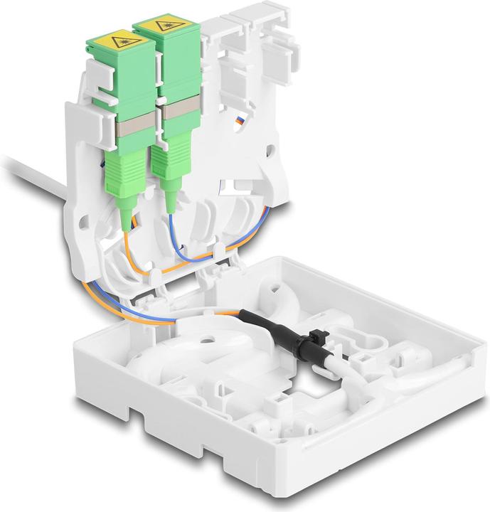Actual product image Delock Fibre optic junction box 2 x SC/APC simplex with installation cable set 40m (Splice box)