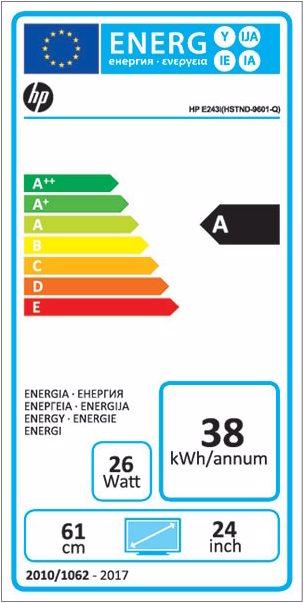 Energie-Label HP E243i (1920 x 1200 Pixel)