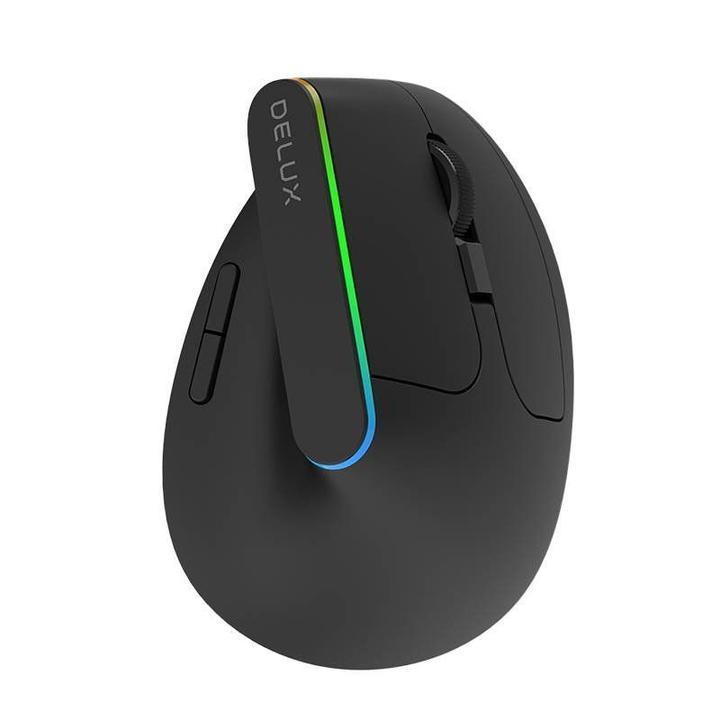 Produktbild Delux Wireless Vertical Mouse M618DB BT4.0 + 2.4Ghz 4000DPI RGB (Kabellos)