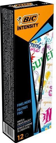 Image du produit Bic Fineliner Intensity Fine, couleur du trait : noir (Noir, 12 x)