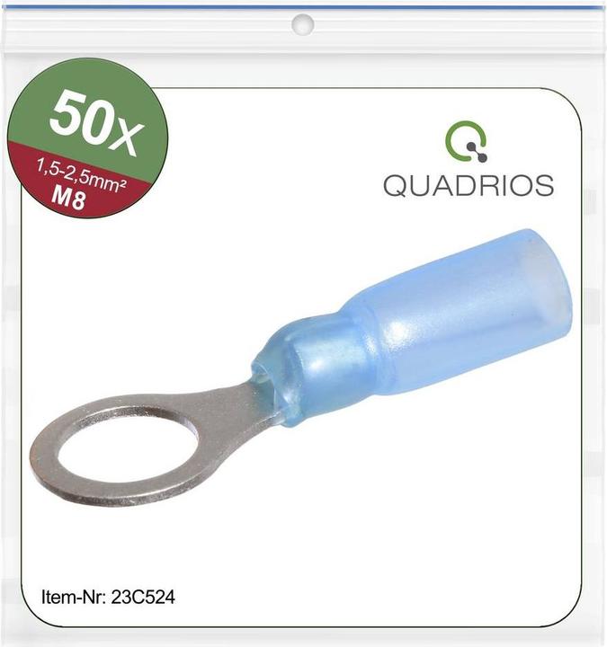 Quadrios 23C524 Ring cable lug Cross-section (max.)=2.5 mm² Hole-Ø=8.5 mm Partiso