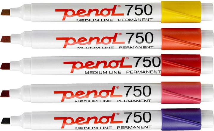 Actual product image Penol 750 Permanent Marker Chisel, Purple (e) (Multicoloured, 5 mm, 10 x)