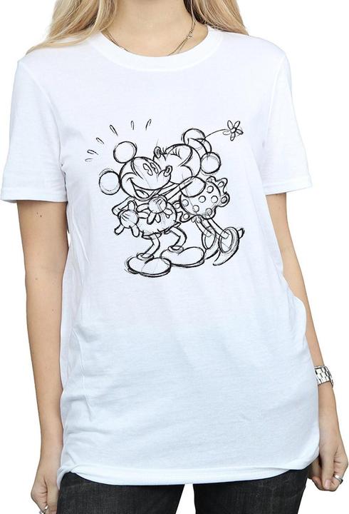 Immagine prodotto Disney Mickey And Minnie Mouse Kiss Sketch Maglietta Ampia Donna (M)