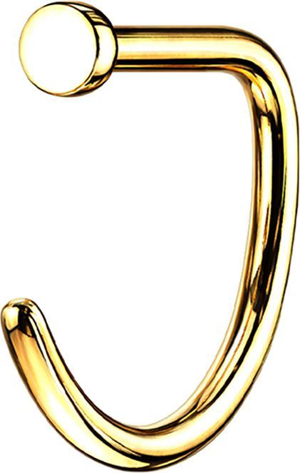 Produktbild Star Piercing Nasenring offen vergoldet D-Form (Titan G23)