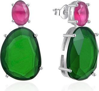 Produktbild Agato - Silver dangle earrings with colored glass AGT-E015PC