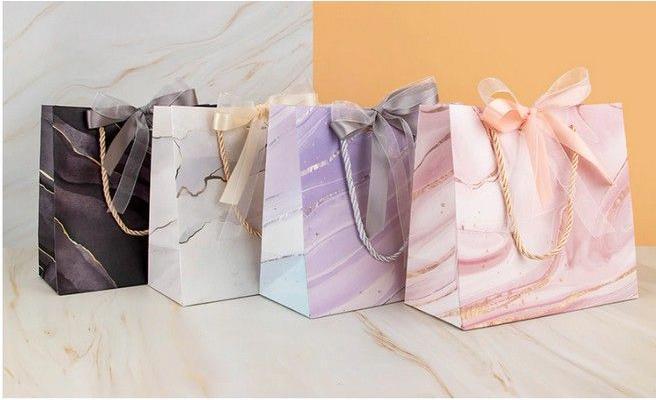 Actual product image MU Style Luxury Marble Series gift bags large (set of 4) (Gift bag, 4 x)
