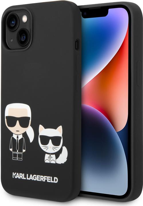 Produktbild Karl Lagerfeld Hard Cover Silicone Karl and Choupette Magsafe Black, for iPhone 14, KLHMP14SSSKCK (Apple iPhone 14)