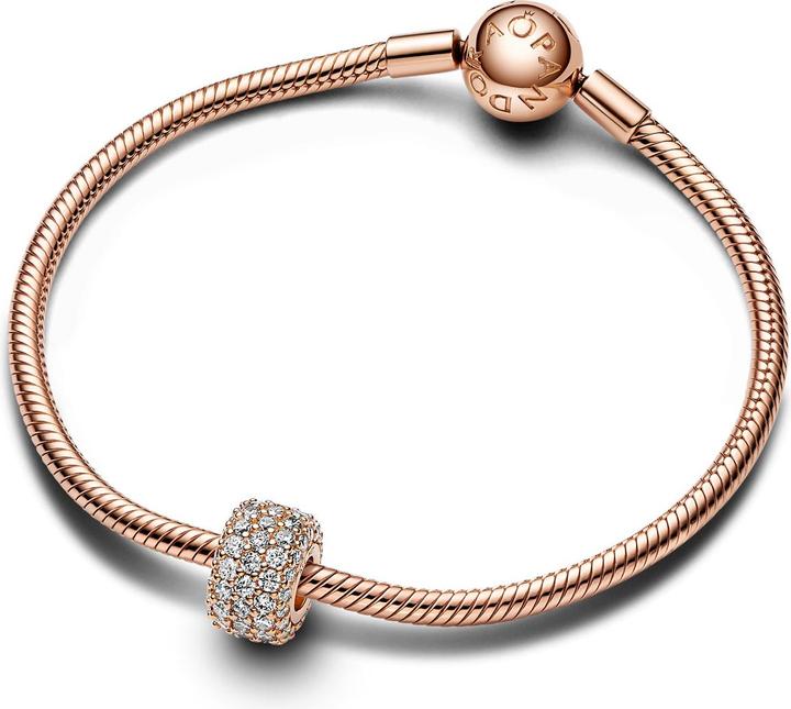 Immagine prodotto Pandora Charm scintillante a tre file di pavé (Lega metallica placcata oro rosa)