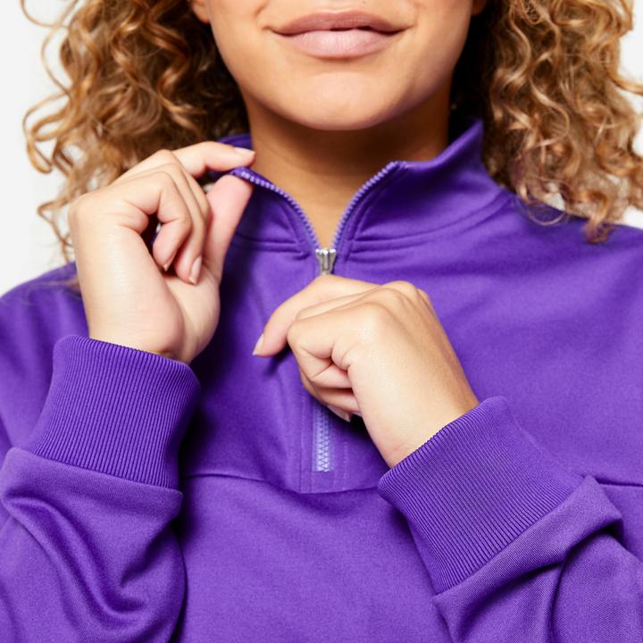 Produktbild Domyos Sweatshirt Damen Langarm Reissverschlusskragen - violett (L)