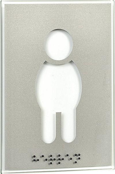 Actual product image Moedel Toilet door pictogram sign, Braille, H x W 148 x 105 mm