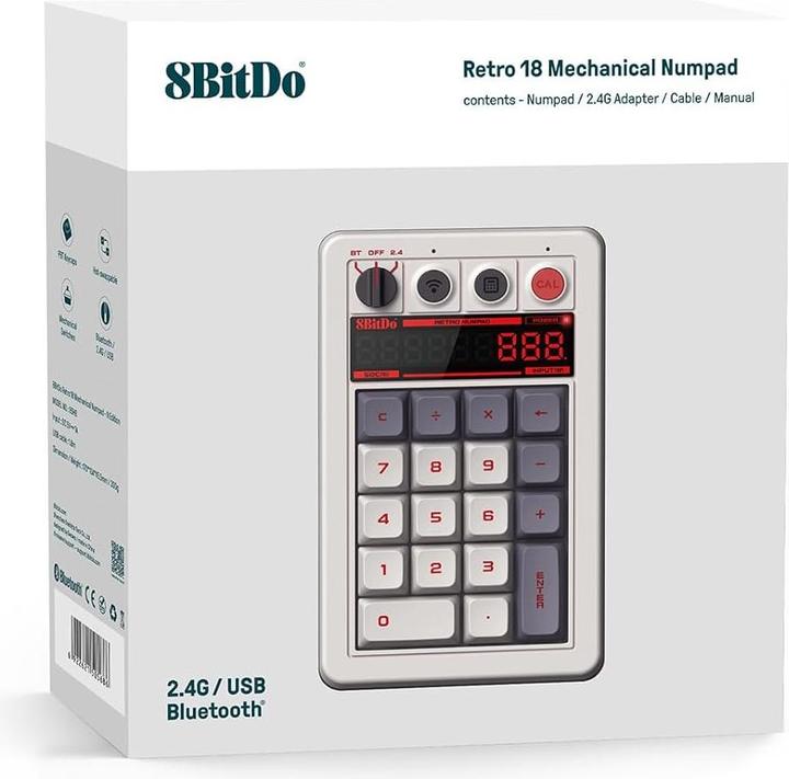 Actual product image 8bitdo Retro 18 Mechanical Numpad (N Edition) - Numpad (Eng. Int., Wireless)