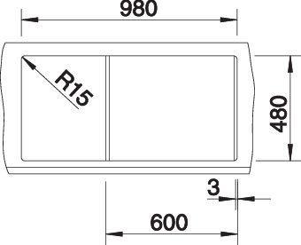 Productafbeelding Blanco Metra 6 S (Aanrecht, 100 cm, 50 cm)