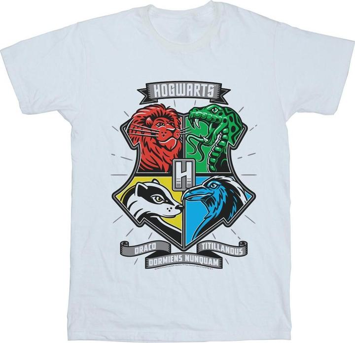 Actual product image Womens/Ladies Hogwarts Toon Crest Cotton Boyfriend T-Shirt (XL)
