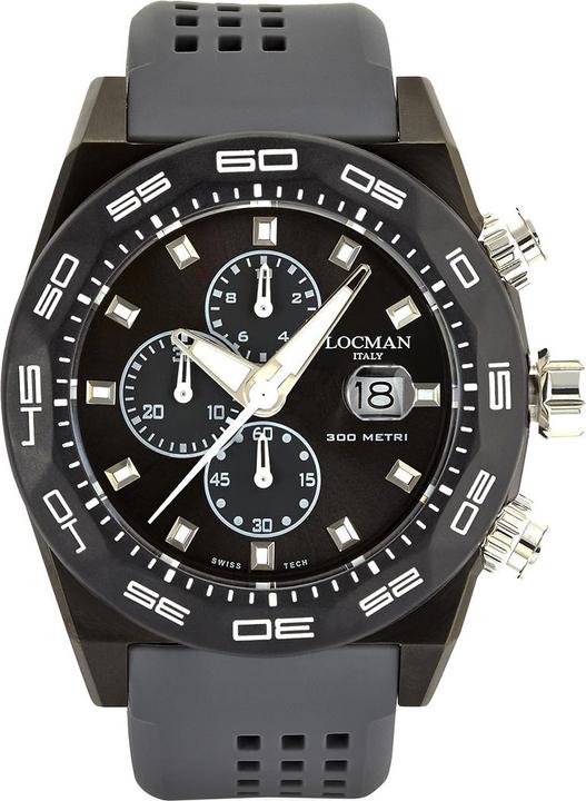 Produktbild Locman Italy Herrenuhr Stealth Chronograph grau Ref. 0217 (Chronograph, 46 mm)