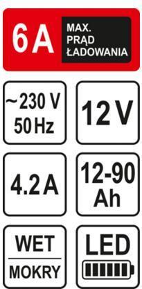 Immagine prodotto Toya STHOR Įkroviklis 12V 6A 90Ah LED (12V, 90 A)
