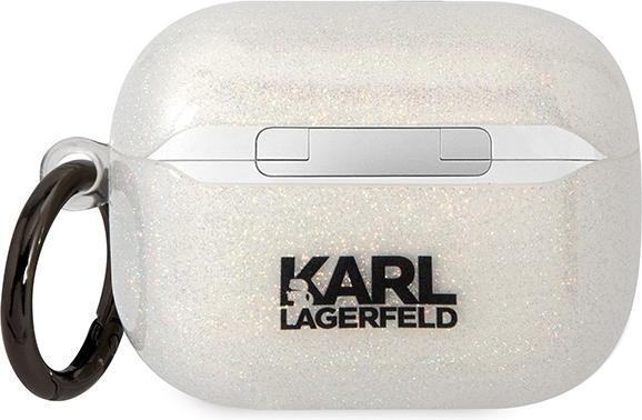 Immagine prodotto Karl Lagerfeld KLAPHNKCTGT Copri Airpods Pro trasparente Gliter Karl&Choupette (Borsa per cuffie)