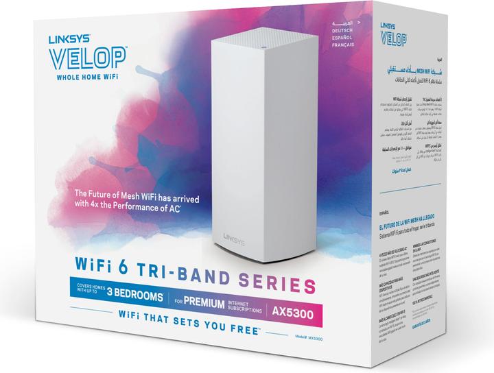 Actual product image Linksys Velop WiFi 6 AX5300 Mesh-WLAN Tri-Band-System 1er-Pack (MX5300)