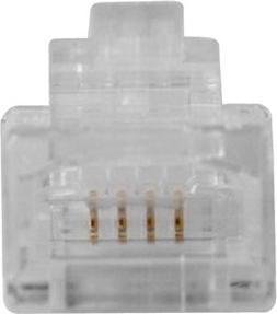 Image du produit Connecteur modulaire RJ11 (6P/4C) pour câble rond avec conducteurs torsadés. Unité : Sac 25 pcs