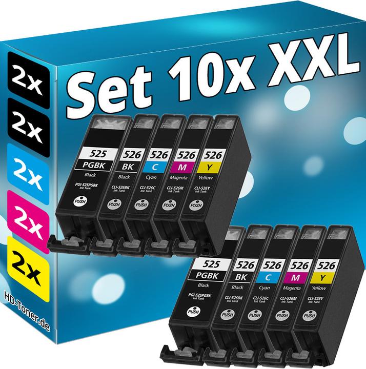 Produktbild Druckfuxx 10x Patronen CHIP für CANON PIXMA IP4800 MG5100 MG5200 MG6100 MX715 MX