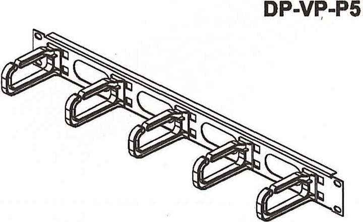 Actual product image Conteg DP-VP-P5-H 19" cable guide 1 U 5 cable eyelets 40/80