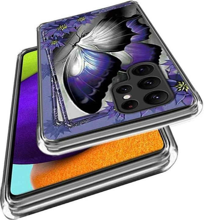 Produktbild Cover-Discount Galaxy S23 - Softes Silikon Case Schmetterling violett (Samsung Galaxy S23 Ultra)