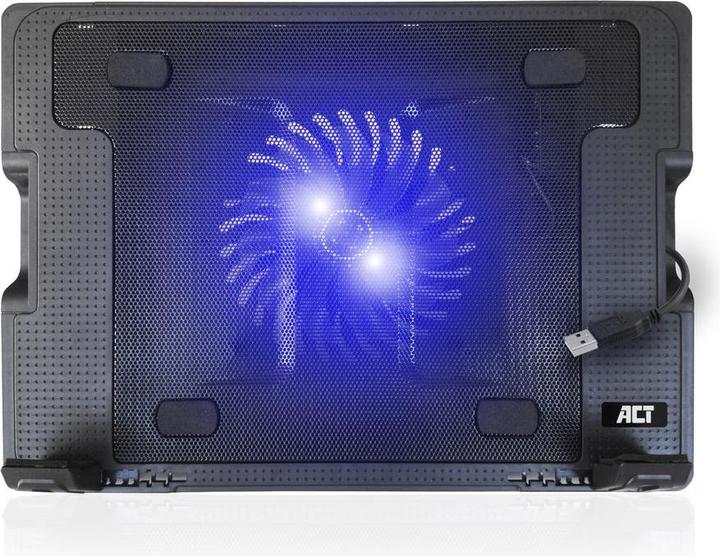 Immagine prodotto Supporto di raffreddamento per laptop, fino a 17", altezza regolabile (5 posizioni), hub a 2 porte