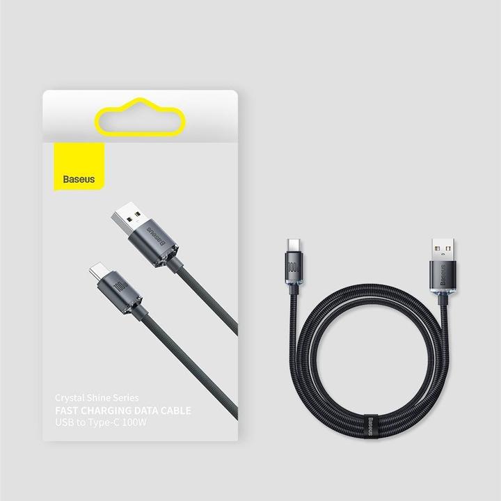 Image du produit Baseus Crystal Shine Series Fast Charging Data Cable USB to Type-C 100W 2m Blue (2 m, USB 2.0)