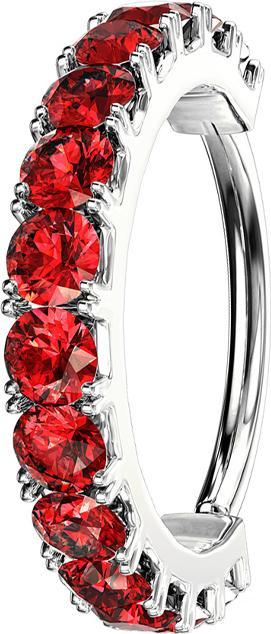 Produktbild Star Piercing Micro Piercing Ring silber Kristallbogen rot (Messing)