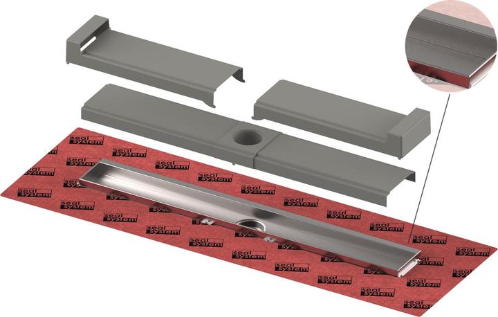 Image du produit TECE TECEdrainline-evo Caniveau de douche, avec support pour carrelage mural, corps de caniveau droit en (1000 mm)