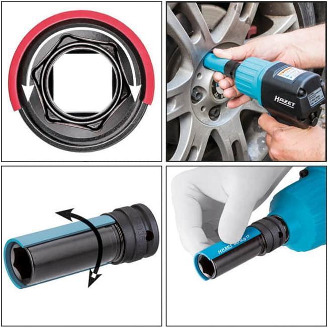 Immagine prodotto HAZET Inserto chiave a bussola per avvitatori ad impulso ∙ Ad esagono 903SLG-17 ∙ Attacco quadro, c… (17 mm)