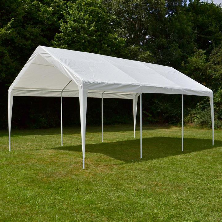 Produktbild VCM Hochwertiges Festzelt Partyzelt Bierzelt Gartenzelt Pavillon weiss 4x6 m PE Stahl (600 cm, 600 cm)