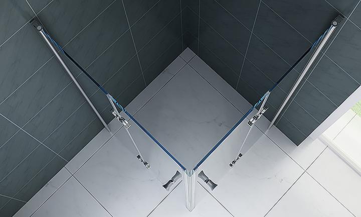 Actual product image Jet-Line Folding shower 100x100x200cm clear glass (95 cm, 95 cm, 200 cm)
