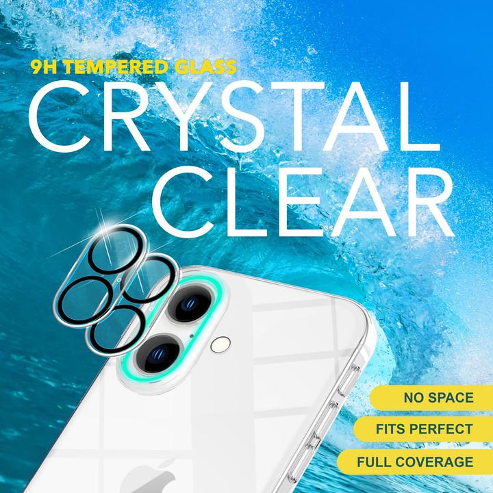 Actual product image Nalia 2x camera protection glass (2 Piece, Apple iPhone 16)